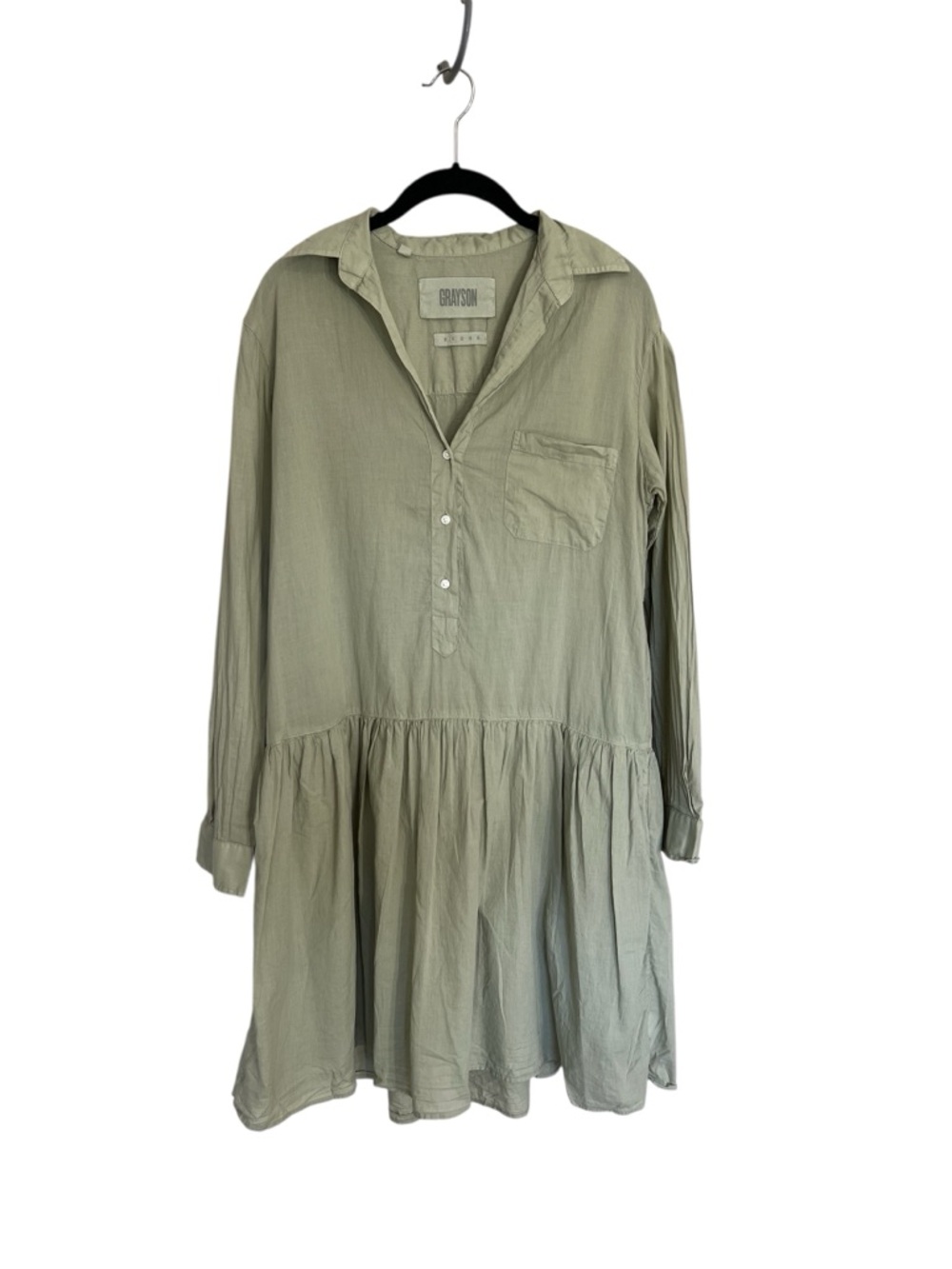 Frank & Eileen Grayson changemaker dress lightweight cotton relaxed green S - Picture 2 of 13